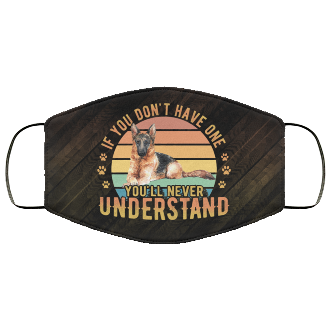Dog Face Mask - German Shepherd Washable Reusable Custom Printed Cloth Face Mask Cover, Black, Cloth Face Cover