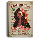 RedHeads Are Sunshine Mixed With A Little Hurricane Gallery Wrapped Framed Canvas Prints-Unframed Poster, White, 0.75'' Framed Canvas