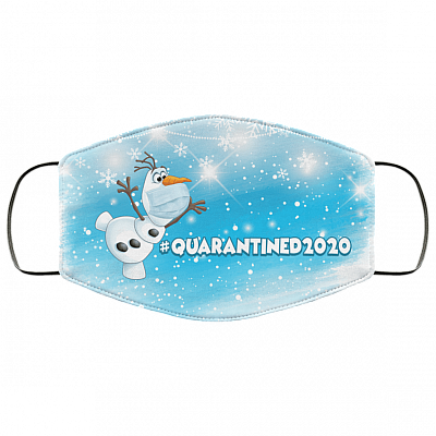 Olaf Quarantined 2020 Washable Reusable Custom - Printed Cloth Face Mask Cover, White, Cloth Face Cover