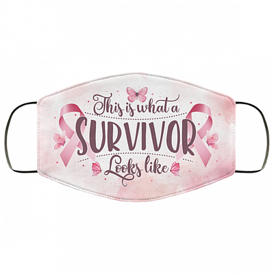 This Is What a Survivor Looks Like Washable Reusable Custom - Printed Cloth Face Mask Cover, White, Cloth Face Cover