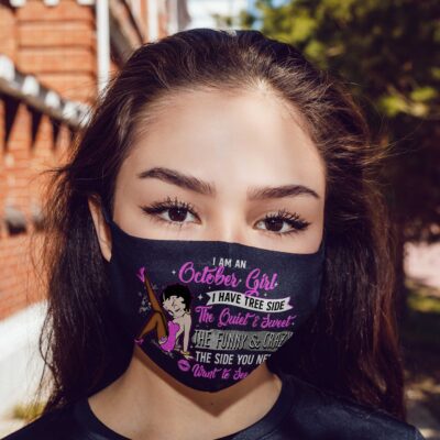 Alternative view of October Girl I Have Three Sides The Quiet and Sweet Washable Reusable Custom-Printed Cloth Face Mask Cover