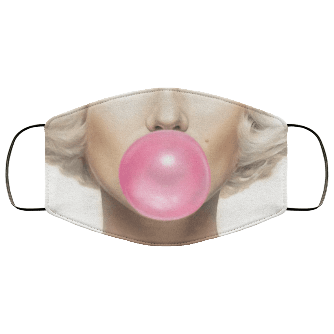 Marilyn Monroe Blowing Pink Bubble Gum Washable Reusable Custom - Marilyn Monroe Lips Cloth Face Mask Cover, White, Cloth Face Cover