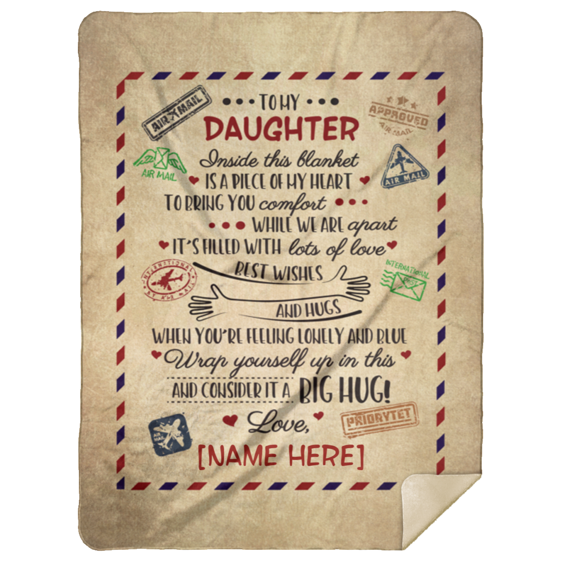 Personalized Daughter Letter Blanket Personalized to My Daughter