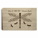Dragonfly Meeting You Was Fate Becoming Your Friend In Memorial Framed Canvas - Unframed Poster, White, 0.75'' Framed Canvas
