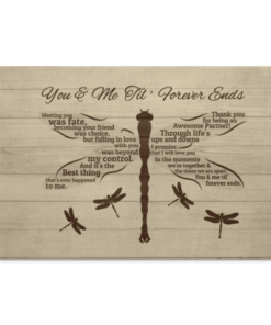 Dragonfly Meeting You Was Fate Becoming Your Friend In Memorial Framed Canvas - Unframed Poster, White, 0.75'' Framed Canvas