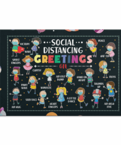 Social Distancing Greeting 6ft Classroom Funny Wrapped Framed Canvas Prints - Unframed Poster, White, 0.75'' Framed Canvas