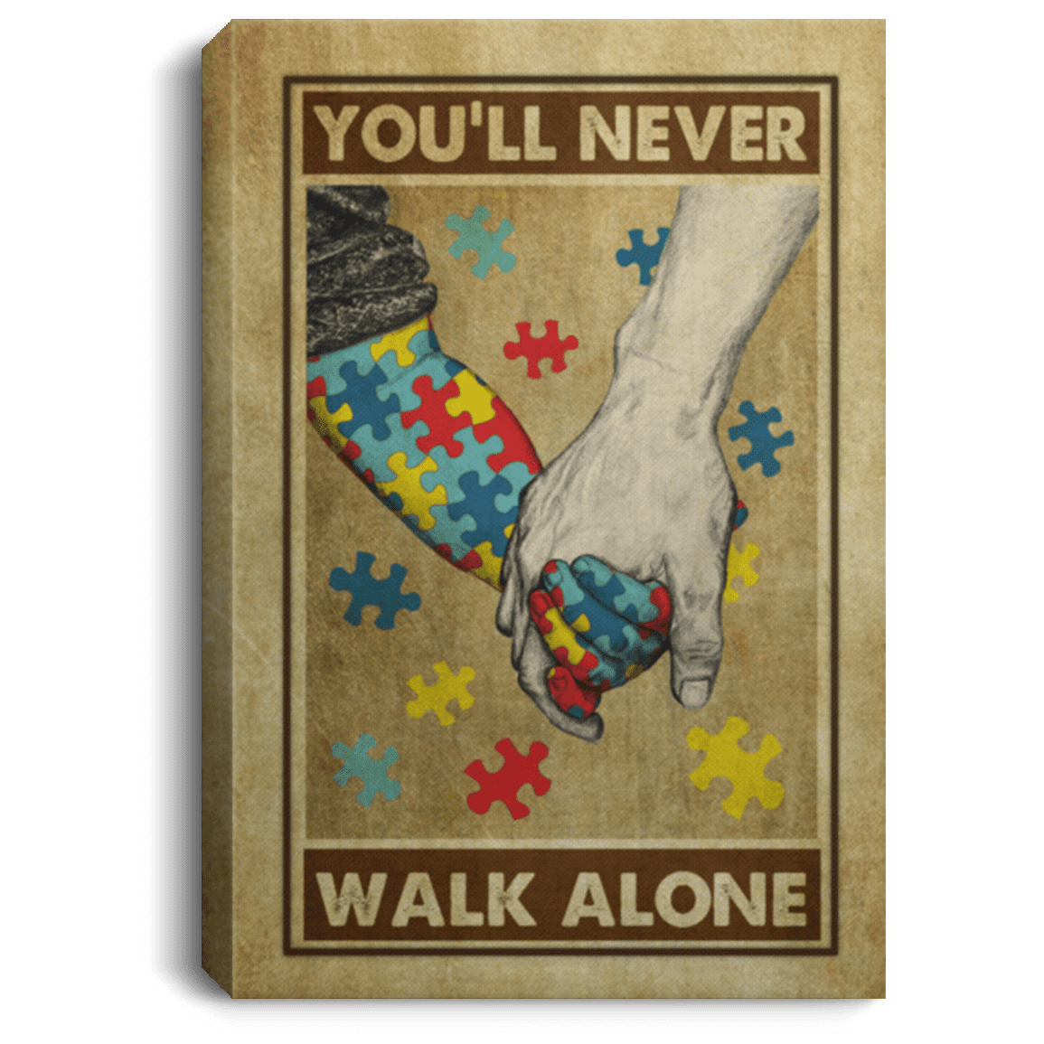 Never Walk Alone Autism Poster You Ll Never Walk Alone Canvas Cubebik
