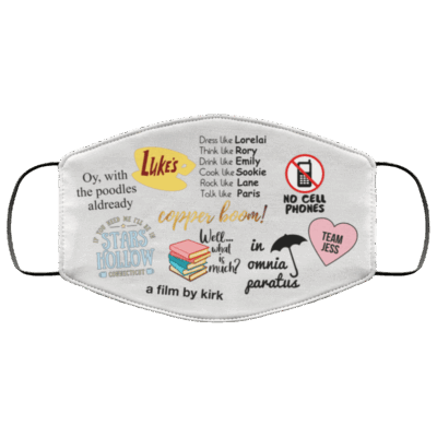 Cool Gilmore Girls Fan Fest Stars Hollow Washable Reusable Custom - Printed Cloth Face Mask Cover, White, Cloth Face Cover