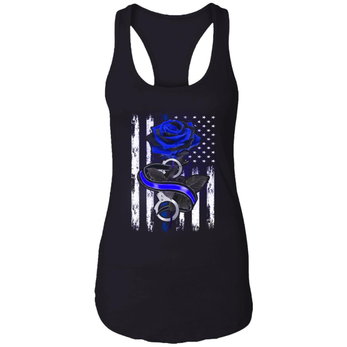 Blue Rose Back The Blue Police Support Tank Top Tee - Thin Blue Line Police Wife Gifts Ladies Racerback Tank, Black, Ladies Racerback Tank Blue Rose Back The Blue Police Support Tank Top Tee - Thin Blue Line Police Wife Gifts Ladies Racerback Tank, Black, Ladies Racerback Tank
