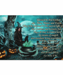 Blessed Be This Kitchen Air Fire Water Earth Witch Gallery Wrapped Framed Canvas Prints-Unframed Poster, White, 0.75'' Framed Canvas