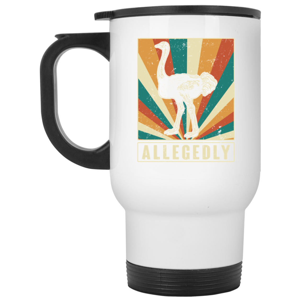 Allegedly Mug, White, 14 oz. White Travel Mug