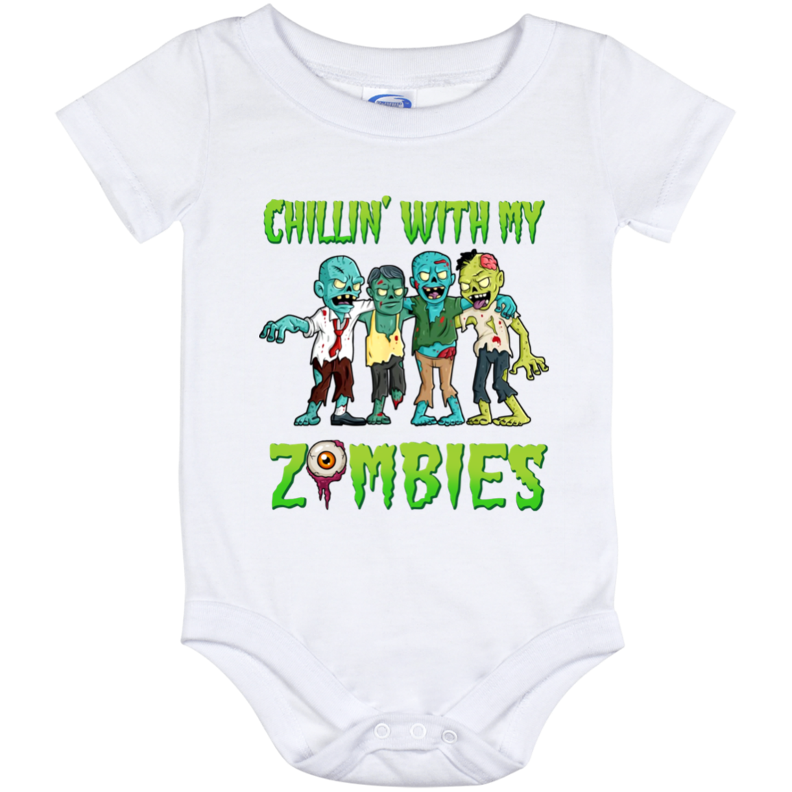 Chillin With My Zombies Baby Onesie - Funny Halloween Toddler Baby Infant Bodysuit Newborn Clothing, White, Baby Onesie - 12 Month