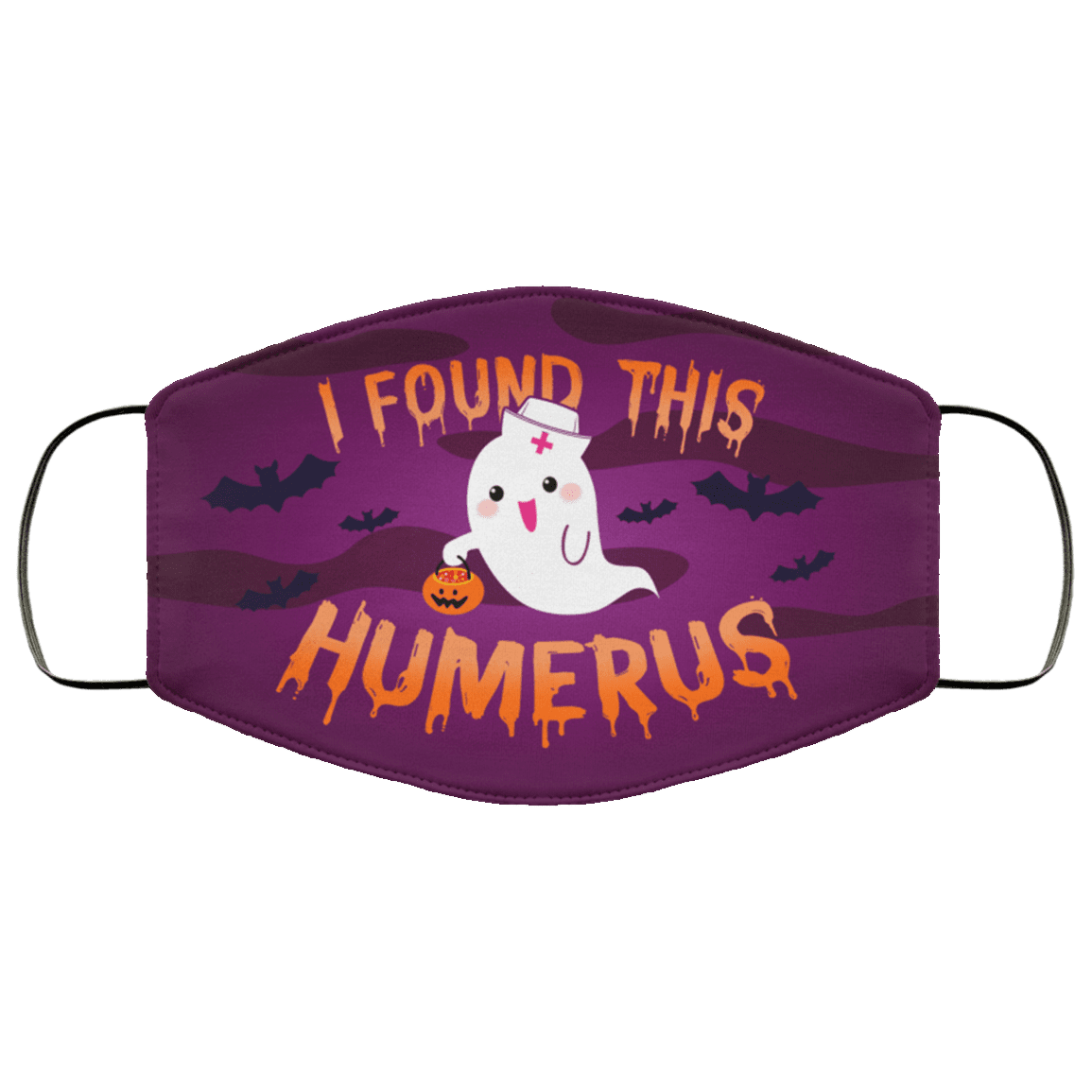 Halloween Boo Ghost I Found This Humerus Washable Reusable Custom - Printed Cloth Face Mask Cover, White, Cloth Face Cover – Medium/Large