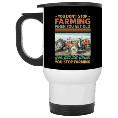 14 oz. White Travel Mug