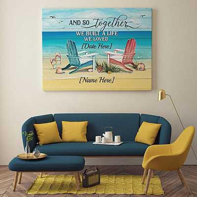 Alternative view of Personalized And So Together We Built A Life We Loved Gallery Wrapped Framed Canvas Prints - Unframed Poster