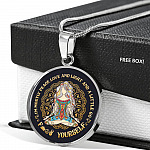 I'm Mostly Peace Love and Light and a Little Go Fck Yourself Yoga Meditation Circle Pendant Necklace - Circle Luxury Necklace (Silver)
