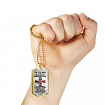 To My Son Never Give Up No Matter What Life Can Be Tough But You Are Tougher Dog Tag Pendant Necklace - Dog Tag (Gold Plated)