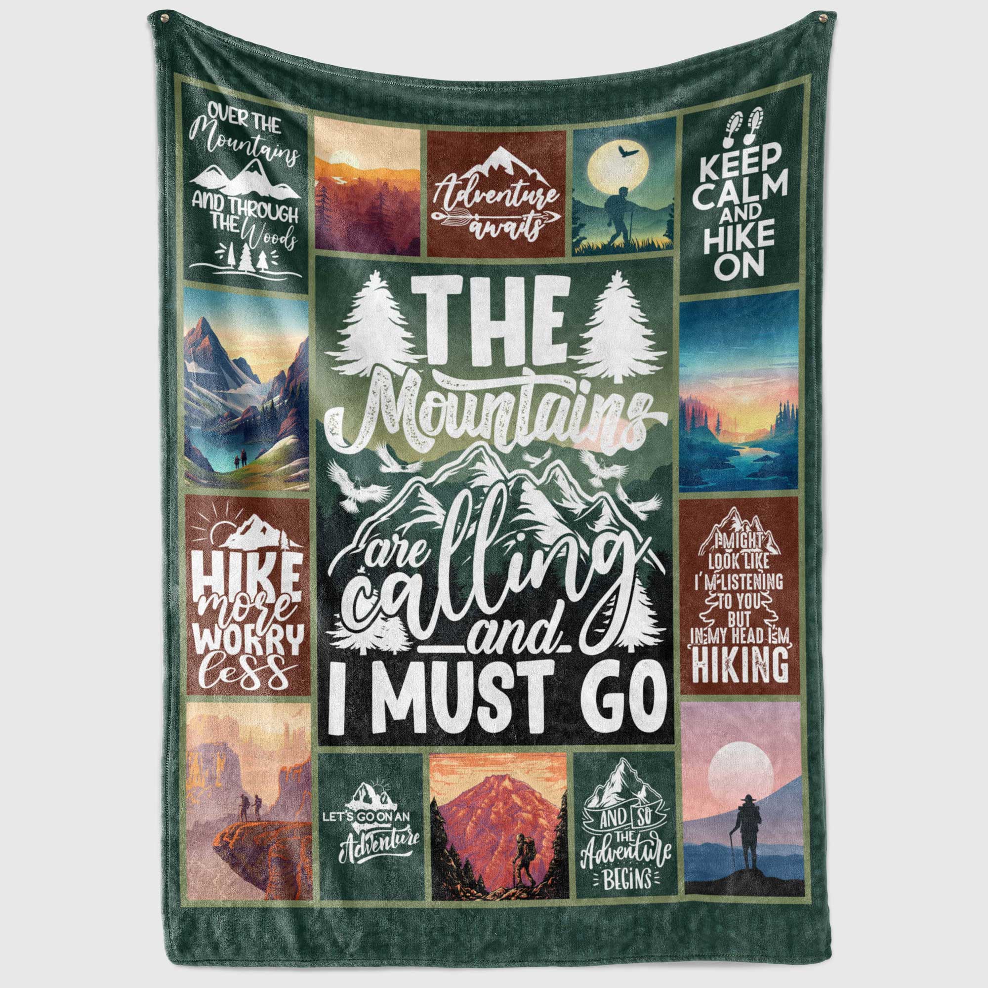 Hiking Blanket The Mountains Are Calling And I Must Go Hiking Fleece