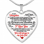 Mom To My Daughter Sometimes Its Hard To Find Words To Tell You How Much You Mean To Me Heart Pendant Necklace - Heart Luxury Necklace (Silver) Mom To My Daughter Sometimes Its Hard To Find Words To Tell You How Much You Mean To Me Heart Pendant Necklace - Heart Luxury Necklace (Silver)