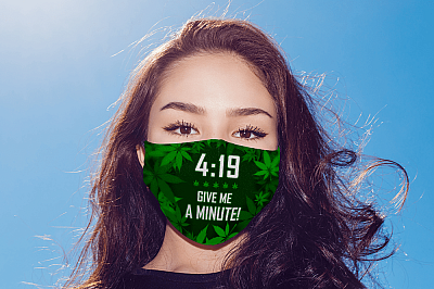 Alternative view of 420 Give Me A Minute 419 Weed Washable Reusable Custom - Printed Cloth Face Mask Cover