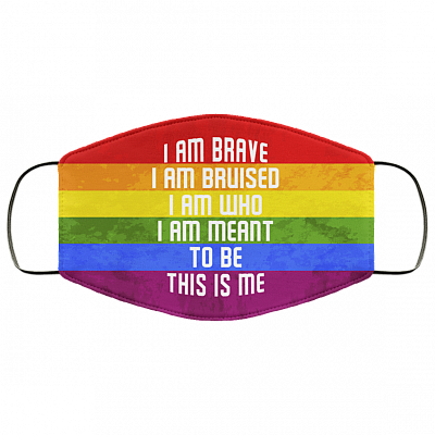I Am Brave I Am Bruised I Am Who I Am Meant To Be Washable Reusable Custom - Printed Cloth Face Mask Cover, White, Cloth Face Cover – Medium/Large