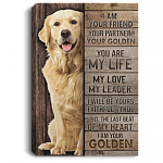 Golden Retriever I Am Your Friend Your Partner Your Golden Wrapped Framed Canvas Prints - Unframed Poster, White, 0.75'' Framed Canvas