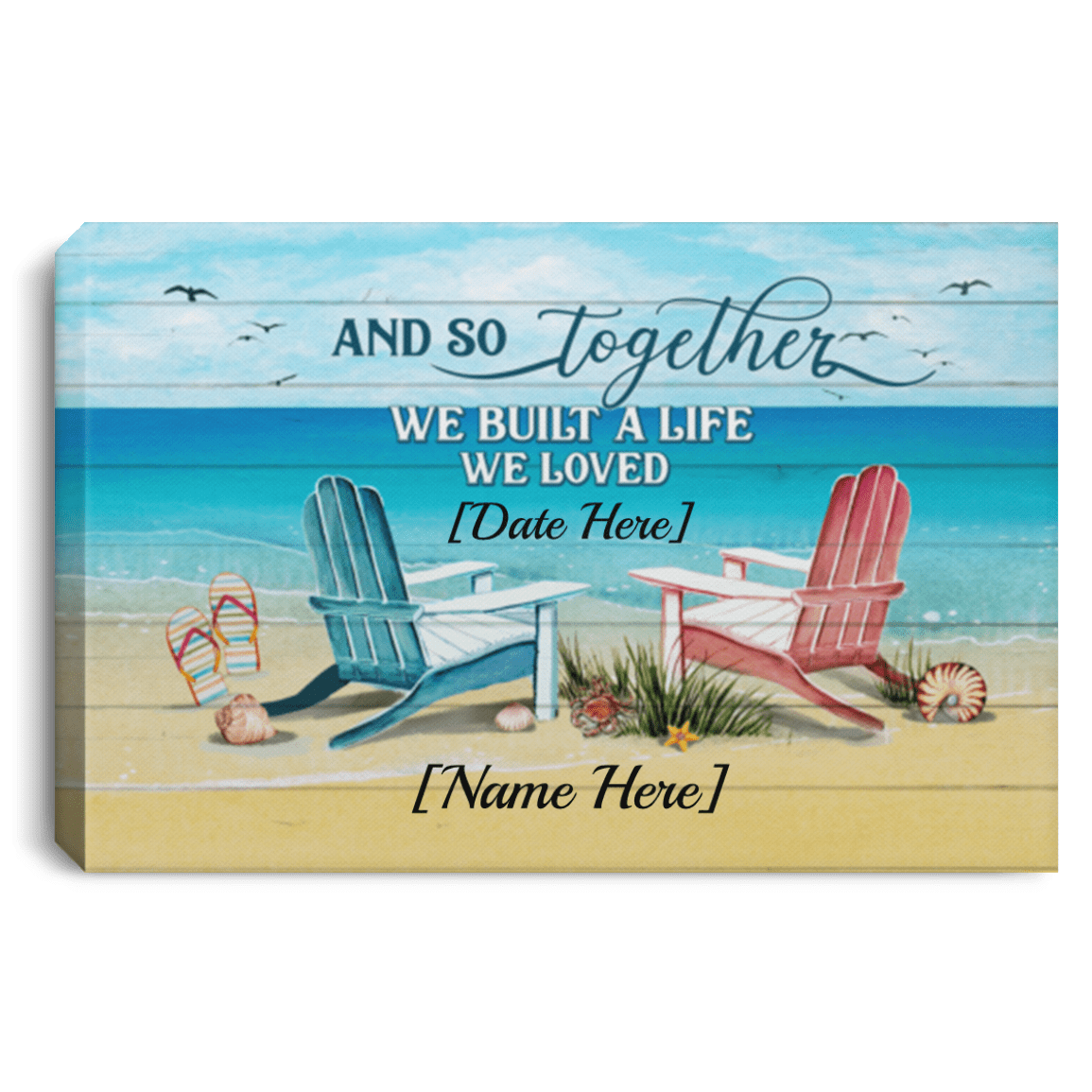 Personalized And So Together We Built A Life We Loved Gallery Wrapped Framed Canvas Prints - Unframed Poster, White, 0.75'' Framed Canvas