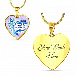I Will Carry You With Me Til' I See You Again Butterfly Heart Pendant Necklace - Memorial Gift Necklace - Heart Luxury Necklace (Gold Plated)