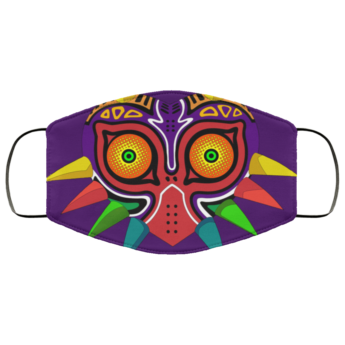 Majora Legend of Zelda - Majora Mask Washable Reusable Custom - Cloth Face Mask Cover, White, Cloth Face Cover – Medium/Large