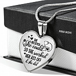 She Believed She Could So She Worked Her Ass Off and She Did Heart Pendant Necklace - Heart Luxury Necklace (Silver) She Believed She Could So She Worked Her Ass Off and She Did Heart Pendant Necklace - Heart Luxury Necklace (Silver)