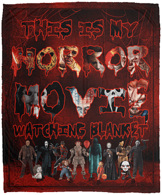 This Is My Horror Movie Watching Blanket - Halloween Fleece Blanket - Premium Sherpa Blanket - Woven Blanket, White, Cozy Plush Fleece Blanket - 50x60