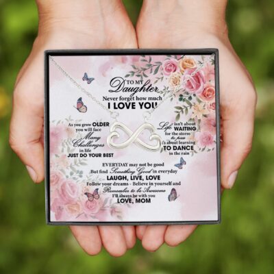Alternative view of Mom To My Daughter Never Forget How Much I Love You Infinity Heart Pendant Necklace