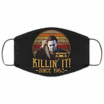 Killin' It Since 1963 Washable Reusable Custom Printed Cloth Face Mask Cover - Halloween Michael Myers Face Mask, Black, Cloth Face Cover – Medium/Large
