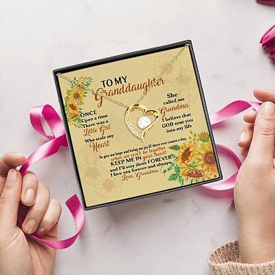 Once Upon A Time There Was A Little Girl She Called Me Grandma Forever Love Pendant Necklace
