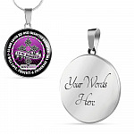 To My Daughter Love Dad Circle Pendant Necklace - Daughter Necklace Cross Necklace - Daughter Gift From Dad - Circle Luxury Necklace (Silver)