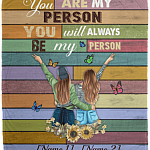 Personalized You Are My Person You Will Always Be My Person Best Friends Fleece Blanket - Sherpa Blanket, White, Cozy Plush Fleece Blanket - 50x60