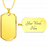 Dog Tag Necklace Engraving Gold Sample