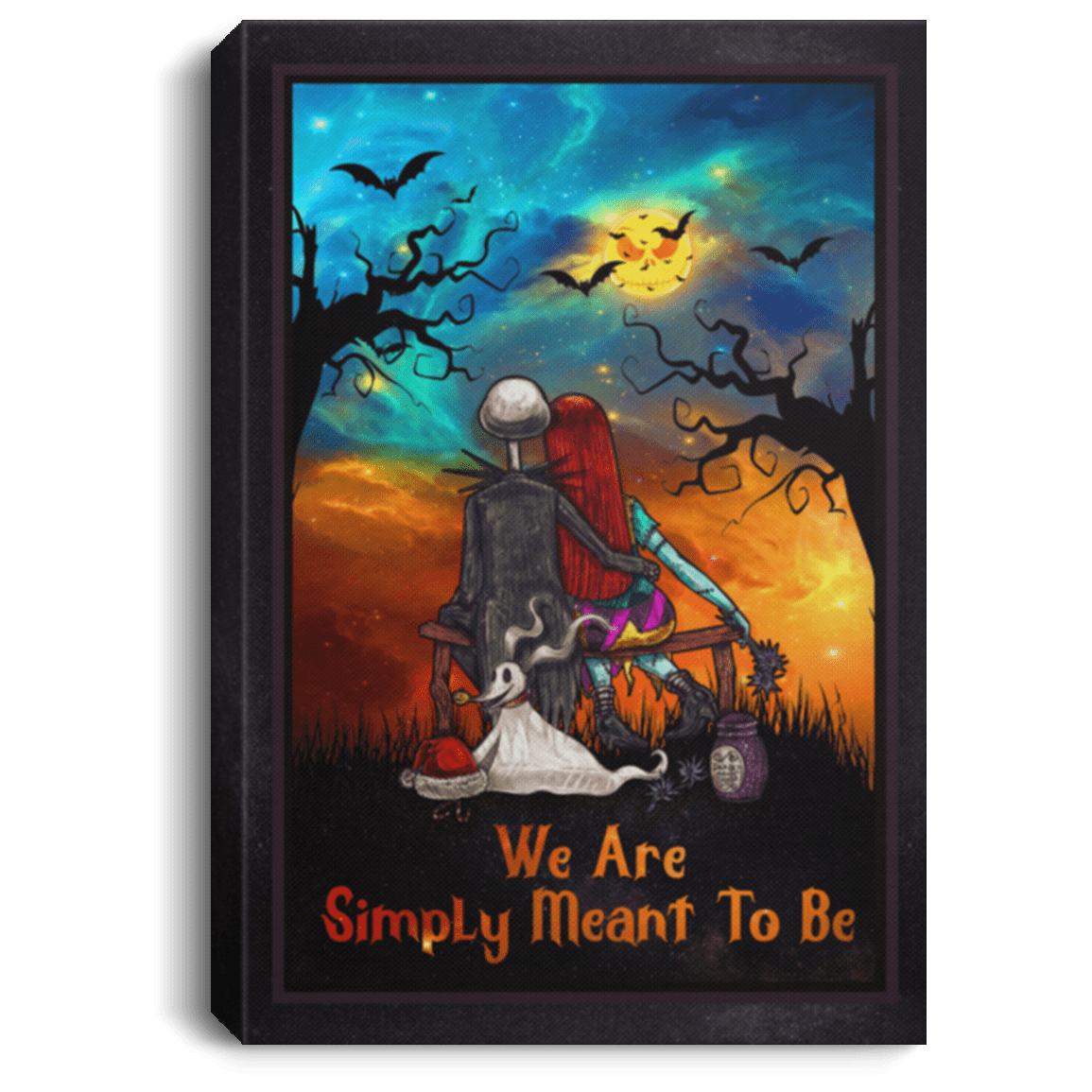 Jack with Sally We're Simply Meant to Be Framed Canvas - Unframed Poster, White, 0.75'' Framed Canvas