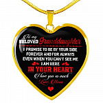 To My Beloved Granddaughter I Promise To Be By Your Side Forever And For Always I Love You Heart Pendant Necklace - Heart Luxury Necklace (Gold Plated) To My Beloved Granddaughter I Promise To Be By Your Side Forever And For Always I Love You Heart Pendant Necklace - Heart Luxury Necklace (Gold Plated)