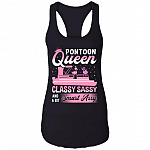 Pontoon Queen Classy Sassy And A Bit Smart Assy Flamingo Ladies Racerback Tank, Black, Ladies Racerback Tank Pontoon Queen Classy Sassy And A Bit Smart Assy Flamingo Ladies Racerback Tank, Black, Ladies Racerback Tank