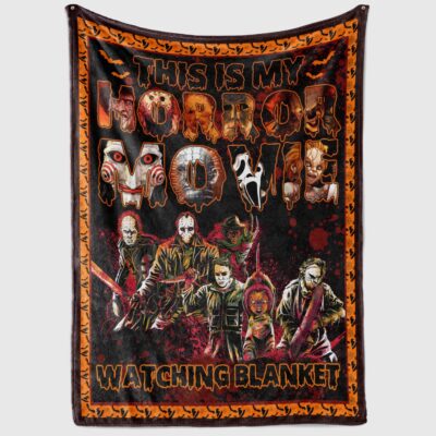 Alternative view of This Is My Horror Movie Watching Blanket Halloween Fleece Blanket - Premium Sherpa Blanket - Woven Blanket