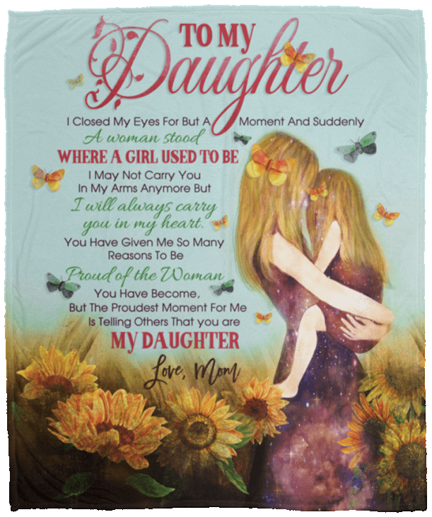 Daughter Blanket From Mom I Closed My Eye For But A Moment Fleece Blanket - Sherpa Blanket - Woven Blanket, White, Cozy Plush Fleece Blanket - 50x60 Daughter Blanket From Mom I Closed My Eye For But A Moment Fleece Blanket - Sherpa Blanket - Woven Blanket, White, Cozy Plush Fleece Blanket - 50x60