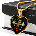 Today I Tell Your Dad I Do But I Promise To Love You Forever Heart Pendant Necklace - Bonus Daughter Gifts - Heart Luxury Necklace (Gold Plated) Today I Tell Your Dad I Do But I Promise To Love You Forever Heart Pendant Necklace - Bonus Daughter Gifts - Heart Luxury Necklace (Gold Plated)