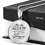 Sunflower But The Lord Stood With Me And Gave Me Strength Circle Pendant Necklace - Circle Luxury Necklace (Silver)