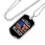 I Am A Veteran My Oath Never Expires Dog Tag Pendant Necklace - Dog Tag (Silver)
