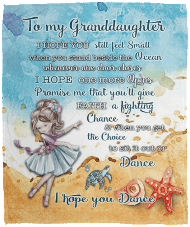 To My Daughter I Hope You Still Feel Small When You Stand Beside The Ocean Fleece Blanket-Mink Sherpa Blanket, White, Cozy Plush Fleece Blanket - 50x60