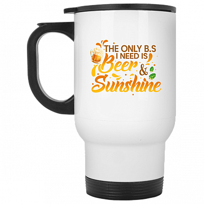 14 oz. White Travel Mug