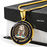 I'm Mostly Peace Love and Light and a Little Go Fck Yourself Yoga Meditation Circle Pendant Necklace - Circle Luxury Necklace (Gold Plated)