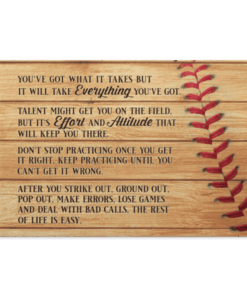 Baseball You've Got What It Takes But It Will Take Everything You Got Framed Canvas - Unframed Poster, White, 0.75'' Framed Canvas