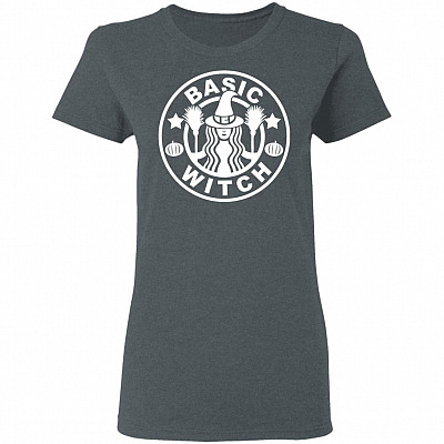 Basic Witch Funny Halloween Gift For Women Ladies T-Shirt - Premium Ladies Triblend Dolman Sleeve Shirt, Dark Heather, Ladies T-Shirt